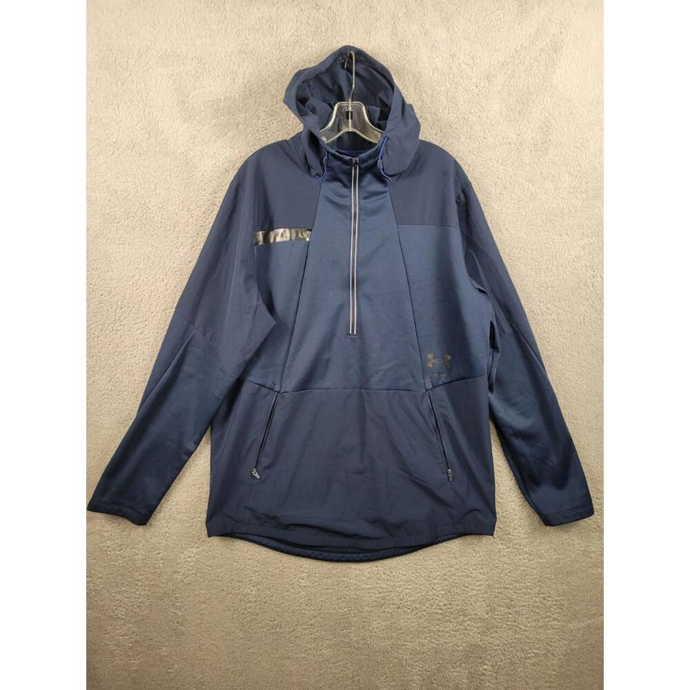 Under Armour UA Storm Hoodie Men's Navy Blue Fleece 1/4 Zip 2XL.